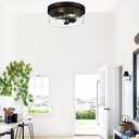 szzgco Flush Mount Ceiling Light Fixtures, 2-Light Black Ceiling Mount for Farmhouse with Clear Glass Lampshade, Industrial Flush Mount Light Fixture for Hallway, Kitchen, Entryway and Foyer
