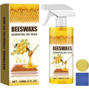2 x 1Pcs Natural Beeswax Spray, Beeswaxs Essential Oil Wax, Beeswax Wood Polish,Furniture Polish, Wood Cleaner Repairing and Care Spray, Restores Shine & Removes Scratches.