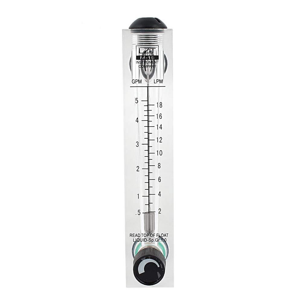 Flowmeters Adjustable Knob 0.5-5GPM 2-18LPM Water Flow Meter Panel Type Flowmeter