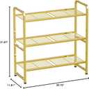 3 Tier 30" Wide Metal Wire Shelf, Stackable & Adjustable Gold Utility Shelves for Pantry, Garage, Closet Storage
