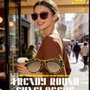 Sunglasses Womens Polarized Sunglasses-Women: Retro Round Sun Glasses with UV400 Protecion Trendy 3 Pack