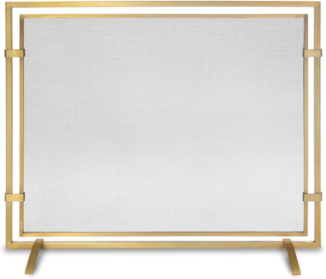 Sinclair Single Panel Fireplace Screen, Burnished Brass - 18323