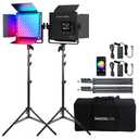 Mettlelite SPL210C Light Kit 2 Packs, RGB LED Video Light with APP Control, 360° Full Color RGB, 2800K-8000K, CRI/TLCI 97+, 10 Scenes, Photography Studio Light Kit with Light Stand for Photo and Video