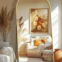 Full Length Arched Mirror, 75"x35" Standing Floor Full Body Mirror for Wall with Aluminum Alloy Frame for Bedroom, Living Room, Dressing Room (Gold)