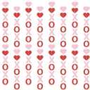Valentine's Day Ornaments - Valentines Hanging Garland with Red & Pink Hearts, Cardstock Hanging Decor for Valentine's Party, Home, Classroom, Festival Decoration (Pink Red Heart and XOXO)