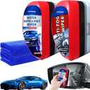 Car Windshield Water Repellent & Anti-Fog Treatment - Quick Interior & Exterior Glass Coating Kit, Rain Repellent Spray for Windows, Mirror, Paint Protection - Long-Lasting Visibility, Pack of 2