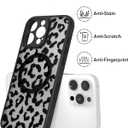 Magnetic for iPhone 17 Pro Case, Compatible with MagSafe, [Never Fade] Leopard Pattern for Women Men, Translucent Matte Shockproof Phone Case for iPhone 17 Pro 6.3 Inch 2025, Black