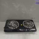 OVENTE Electric Countertop Double Burner, 1700W Cooktop with 6" and 5.75" Stainless Steel Coil Hot Plates, 5 Level Temperature Control, Indicator Lights and Easy to Clean Cooking Stove, Black BGC102B