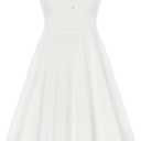 Belle Poque Square Neck Sundress for Women A Line Midi Dress Summer Cocktail Tea Party Dress with Pockets