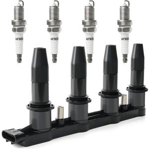 Ignition Coil Pack & 4 PCS Iridium Spark Plugs Compatible with 1.6L 1.8L 2011-2015 Chevy Cruze, 2012-2018 Sonic, 2009-2011 Aveo, 2009-2011 Aveo5, 2009-2010 Pontiac G3 Replace UF620 & 4504