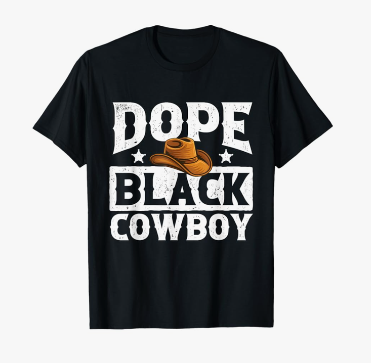 Dope Black Cowboy - Melanin Cowboy Western Rodeo Rancher T-Shirt XL