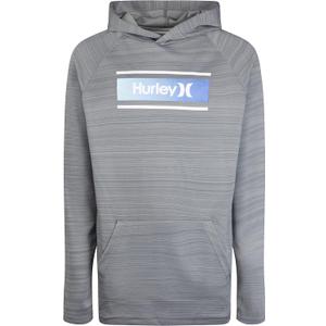 Hurley boys Long Sleeve Hooded T-shirt (Large, Cool Grey Heather)