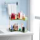 Multifunctional Shelf 2-Tier Corner Bathroom Counter Organizer, Skincare Makeup Organizer Shelf Corner Storage Organizers for Bathroom Vanity Table Kitchen
