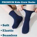 Boys Girls Crew Socks Seamless Ankle Socks Kids Cotton Athletic Sock Youth School Uniform Sock 3/5 Pairs (S)