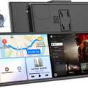 HKA1 Carplay Screen for Car with Netflix/YouTube, True 10.25'' Wireless Apple CarPlay & Android Auto Touchscreen with 1080P Backup Camera, Apple Car Play, Built-in Apps, Split-Screen, Dual WiFi, GPS, Siri