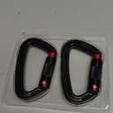 Oupeng sky Auto Locking Carabiner Clips - 28KN (6172lbs) Heavy Duty Caribeaners, Large Carabiner Clip for KeychainsHammockCamping, Gym, Hiking, Outdoor Dog Leash (2 Black+Red)