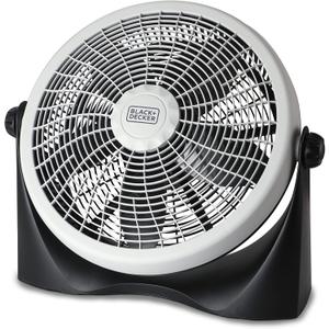 BLACK+DECKER High Velocity Floor Fan, 15.6" Diameter Freestanding Fan, 5 Plastic Blades, 3-Speeds, 90-Degree Tilt Adjustment, For Use In Bedroom, Home or Office, 5.5 lbs., Gray/Black, BFF16B