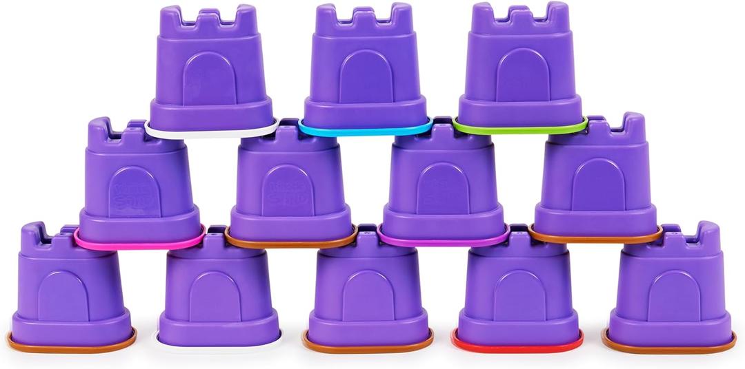 Kinetic Sand, 12-Pack Castle Containers , Multi-Color Play Sand for Party Favors, Goodie Bags, Sensory Toys for Kids Ages 3 and up