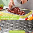 Titanium Cutting Board for Kitchen, Cutting Boards Non Toxic Double Sided Metal Pure Titanium and Wheat Straw PP Chopping Board Food Grade Easy to Clean Large Size 16"*10"*0.9"(Yellow)