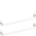 Newfun 24 Inch White Bathroom Towel Holder, 2Pcs | Towel Racks for Bathroom Rod Classic SUS304 Stainless Steel Bathroom Towel Holder Wall Mounted