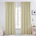 Deconovo Blackout Curtains  Room Darkening, Noise-Reducing, Thermal Insulated  Energy-Efficient Window Treatment for Bedroom, Living Room & Home Office  2 Panels, Beige, 52W x 84L Inch