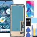 Amoled for Google Pixel 8 Pro Screen Replacement with Frame for Pixel 8 Pro Screen Replacement GC3VE G1MNW LCD Display digitizer Touch Screen Assembly with Repair Part Tools (Black)