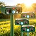 2026 Solar Animal Repellent Ultrasonic Outdoor Cat Deterrent Deer Repellent Devices IP65 Waterproof with Motion Sensor Animal Repeller to Scare Squirrel,Dog,Raccoon,Skunk,Rabbit,Coyote Out of Yard