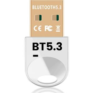 Bluetooth 5.3+EDR USB Adapter for PC, Wireless Dongle Receiver Transmitter for Keyboard, Mouse, Speaker, Headset, Support Windows 11/10/8.1, Plug and Play No Driver Required