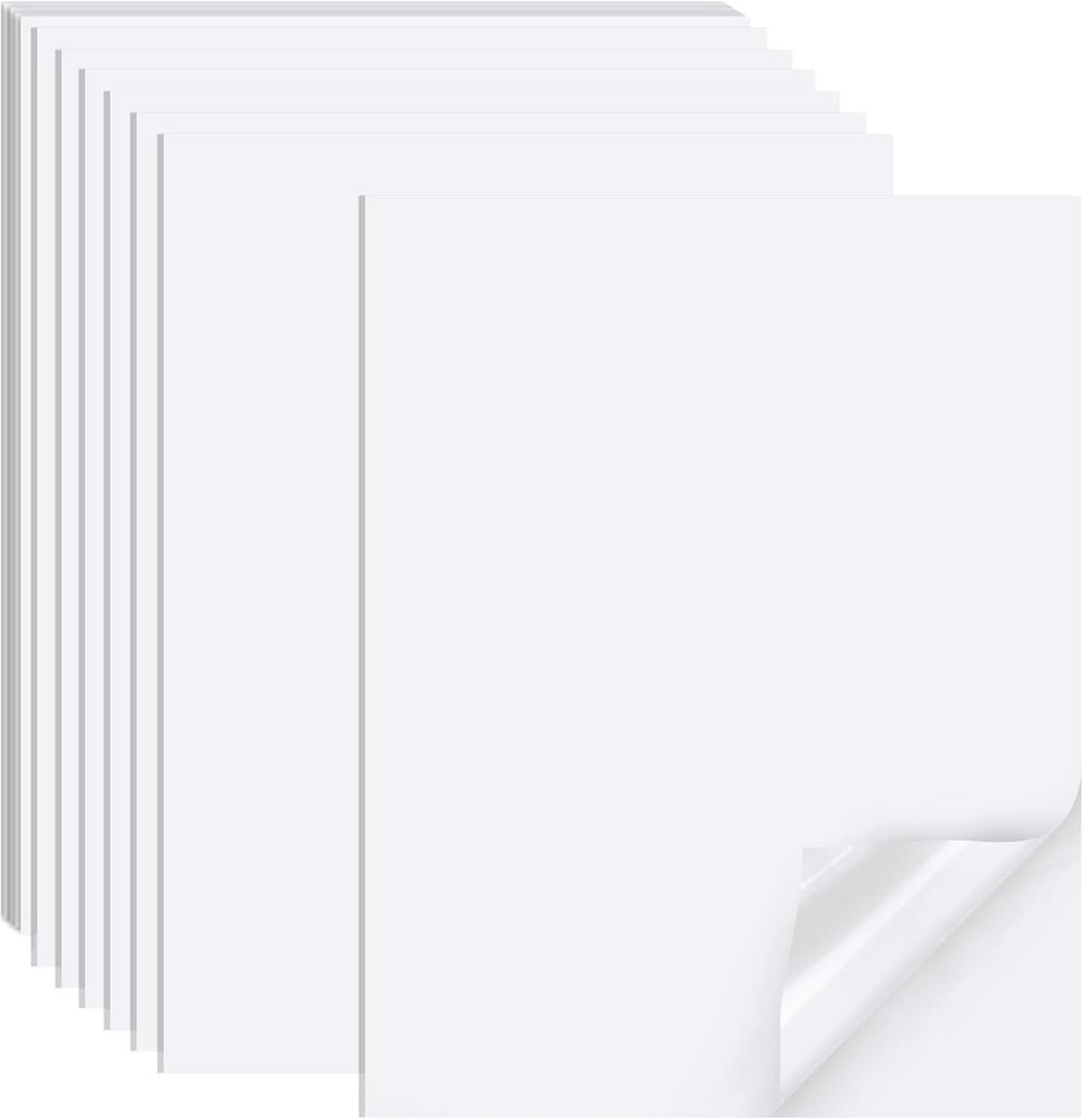 Printable Sticker Paper for Inkjet Printer, 40 Sheets 8.5"x11'' Matte Sticker Printer Paper Full Sheet Labels for Laser/Inkjet Printers, Letter Size