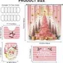 4 Pieces Santa Christmas Shower Curtain Set 72 x 72 in Winter Holiday Party Christmas Bathroom Curtain