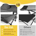 ATORPOK Camping Cot for Adults with Cushion and Pillow, Portable Folding Bed for Sleeping, Lightweight Tent cot with Carry Bag Supports 450 lbs (Grey)