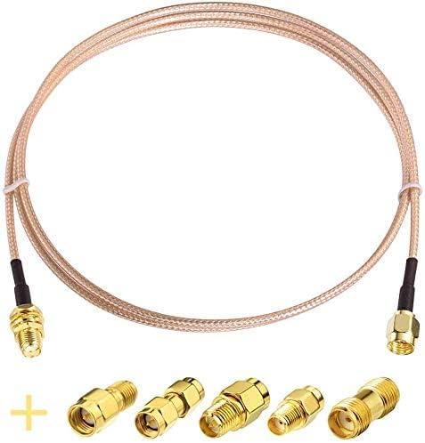 SUPERBAT SMA Male to SMA Female Coaxial Coax Cable 20inches 50cm+ 5pcs RF Coax Adapter Kit for WiFi/Ham Radio/GPS/3G 4G LTE Antenna, LNA rtl sdr etc. (1-pack)