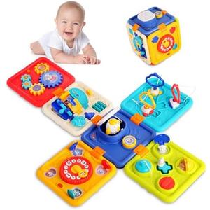 ACROFEK Montessori Toys for 1 2 Year Old Boy and Girl - Busy Board for 1 Year Old,Early Development Educational Activity Board Cube for Toddlers 2-4, Birthday Gifts for 1-4 Year Old Kids