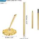 PATIKIL 2 Set Wedding Pen with Pen Holder, Guest Book Pen with Holder, Gold/Rose Gold