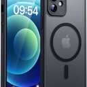 TOCOL for iPhone 12 Case, Compatible with Magsafe, Full Camera Protection, Built-in Magnetic Ring, Translucent Matte Phone Case for iPhone 12 6.1 inch (Black)