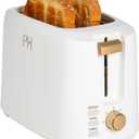 Paris Hilton 2-Slice Toaster, Extra-Wide Slots, 7 Browning Settings, Bagel & Defrost Functions, Removable Crumb Tray, White