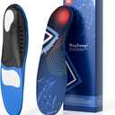 Plantar Fasciitis Pain Relief Feet Insoles Orthotics Arch Support Insoles with Motion Control Shoe Inserts Work Boot Flat Feet Comfortable for Men and Women Improve Balance[1-Pair], M (Dark Blue)