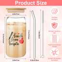 Maxcheck 6 Sets End of Year Gifts for Women Men 16 oz Glass Coffee Cups with Lid and Straw Cleaning Brush Thank You End of Year Graduation Gifts for Students