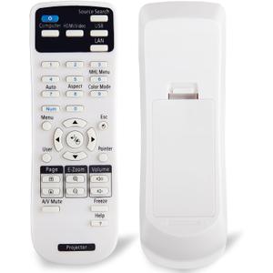 Projector Remote Control Only for Epson LCD Home Cinema, Powerlite, EB-,EX,VS, H, BrightLink, EMP- Series Projectors Remote Replacement