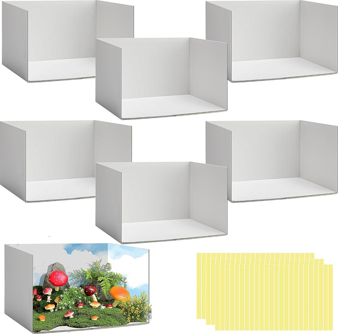 codree 6 Pcs Lengthen Cardboard Diorama Kit, 13 x 8.7 x 8.3 Inch Diorama Box for Display, Diorama Project Supplies Display Case with Double Sided Tapes for DIY Crafts Toys