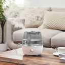 Cool Mist Humidifier - 2.2L Water Tank, for Bedroom, Baby, Quiet Ultrasonic Air Vaporizer, Adjustable Mist Level, 360 Nozzle Rotation, Auto-Shut Off, Large Area Humidifiers Easy Fill and Clean (Grey)