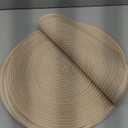 SHACOS Round Placemats Set of 6 Cotton Polyester Braided Place Mats 15 inch Heat Resistant Washable Table Mats for Kitchen Dining Party Natural Table Decor (Beige, 6)