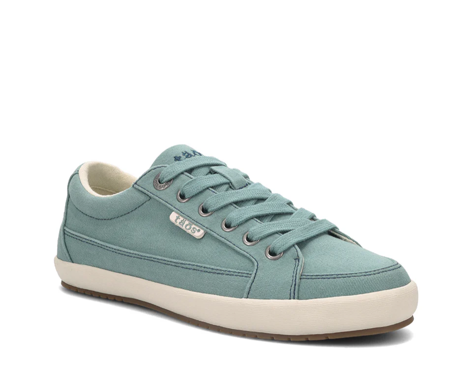 Taos Moc Star 2 Women's Sneaker - Fresh Canvas Design with Removable Footbed, Arch Support and Durable Lightweight Outsole for All Day Walking and Everyday Style, U S 8.5 Medium, Mineral Blue Distressed