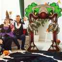 70" H Halloween Evil Clown Archway Cardboard Cutout Stand up Scary Decorations Clown Open Mouth Arch with Claws Life Size Photo Props for Halloween Circus Backdrop Party Supplies