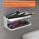 Bedside Shelf Accessories Organizer for Bedroom Bedside Wall Organizer Universal Bedside Shelf Wall Mount for Glasses/Remote/Earphone/Cell Phone and More (White)