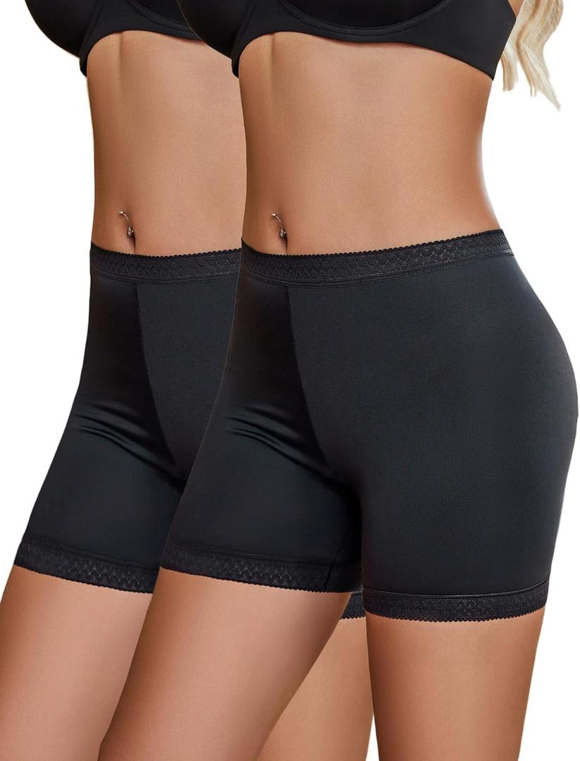 Avidlove Women's Slip Shorts for Under Dresses Seamless Under Shorts Smooth Shaping Boyshorts Panties Anti Chafing Underwear (Black*2) M