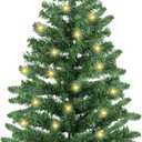 3 Feet Green Christmas Tree with Lights, 8 Modes Timer 50 Warm White Lights Battery Operated Small Artifical Full Christmas Tree for Indoor Home Office Tabletop Xmas Holiday Decorations