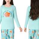 Trendy Tie Dye Spiral Pajamas for Girls 2-Piece Soft Long Sleeve & Pants PJ Set Jammies Size 6-18