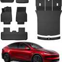 2025 2026 Tesla Model Y Juniper Floor Mats Full Set  TPE All-Weather Floor Liners & Front/Rear Trunk Cargo Mats  Full Cover Rear Trunk Mats  Accessories for The New Tesla Model Y Juniper Set of 7