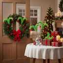 2 x Syhood 8 Pcs Christmas Tree Picks Ornament 17" Large Lime Green Furry Christmas Elf Legs Decorations Xmas Tree Topper Picks Vase Filler for Table Centerpieces Home Wreath Crafts Holiday Party